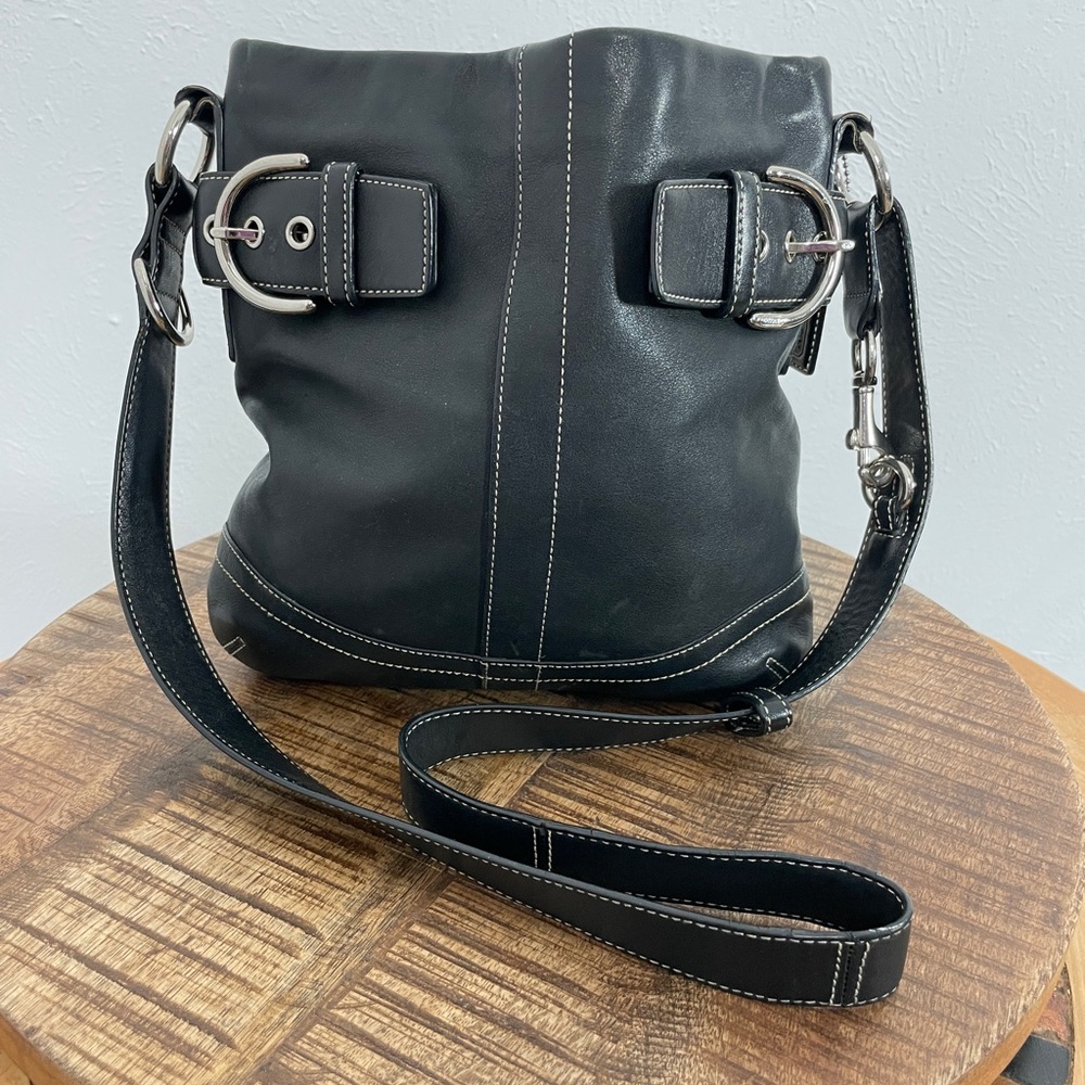 Coach Black Leather Crossbody Bag